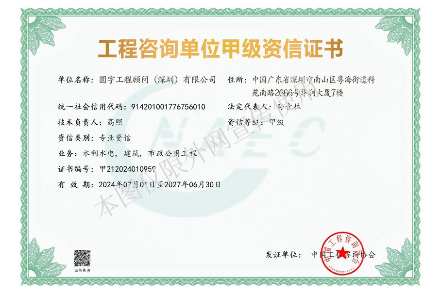 工程咨询单位甲级资信